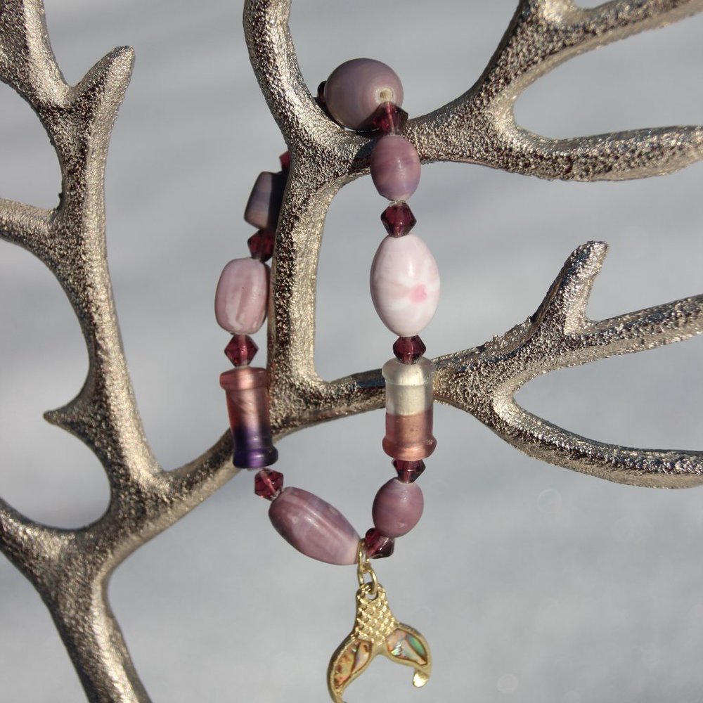 Winter purple jewelry bracelet mermaid tail handmade